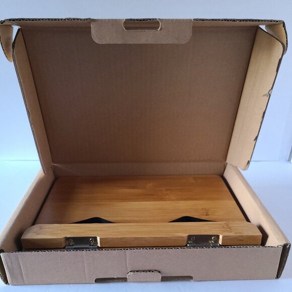 BAMBOO BOOK STAND | ADJUSTABLE HOLDER TRAY W/PAGE PAPER CLIP | PORTABLE - Picture 12 of 14